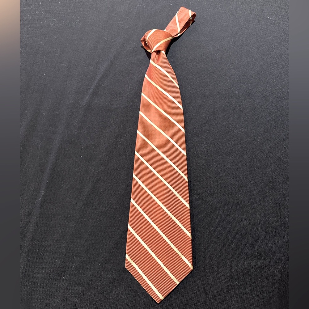 Brooks Brothers Orange Stripped Neck Tie